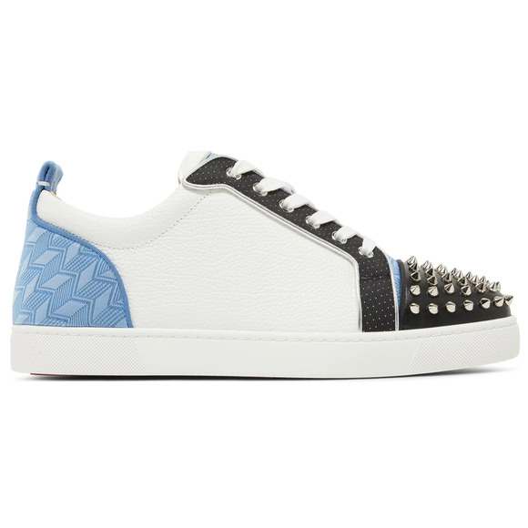 Christian Louboutin Louis Junior Spikes Orlato Flat White Low Top Sneaker 48 15 - Picture 1 of 12